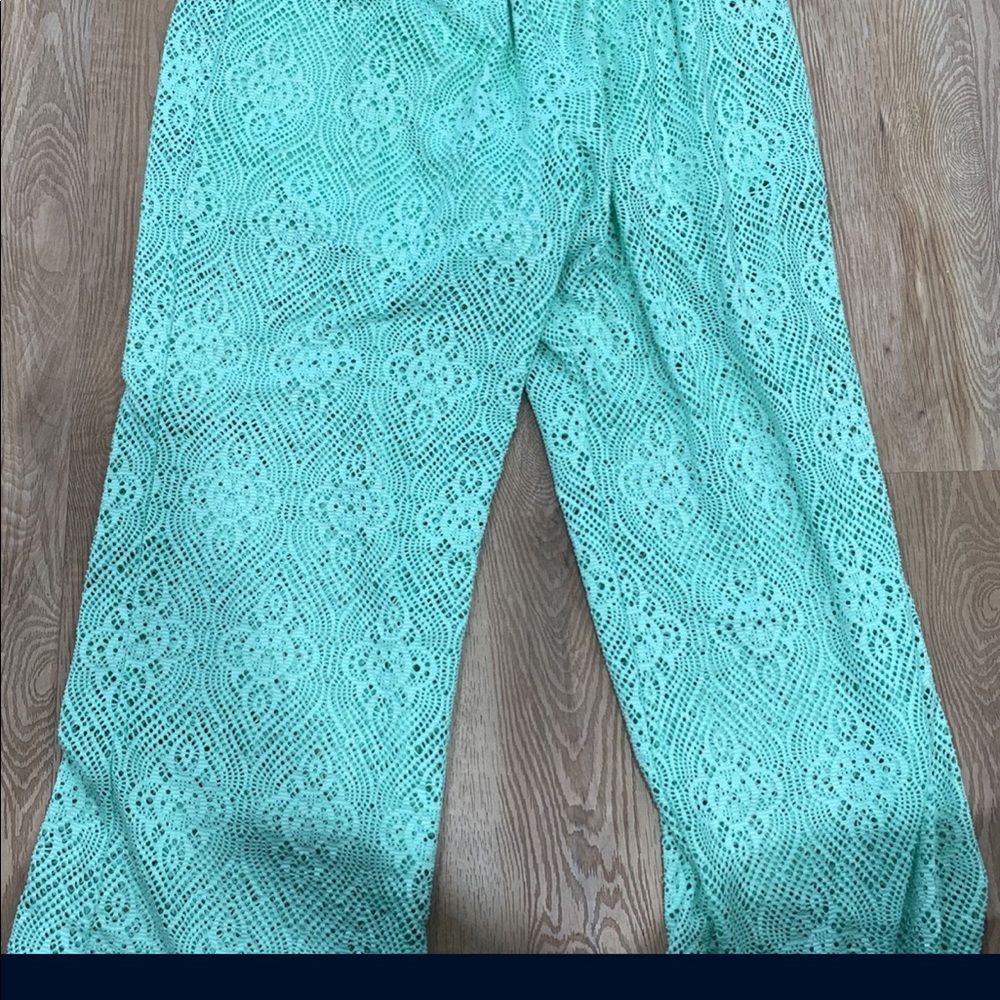Legging pants lace. Neon turquoise. New.